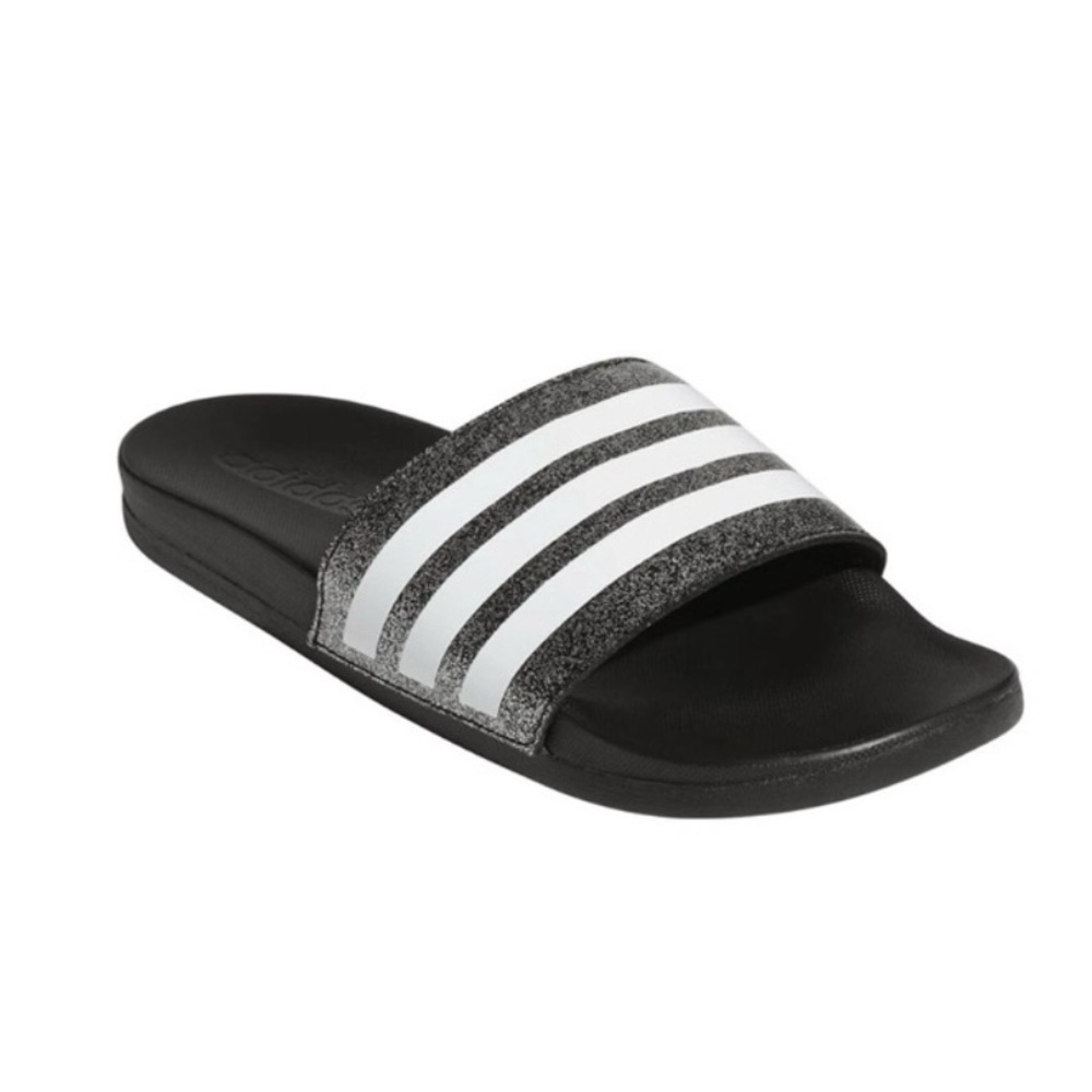 Adidas Monochrome Striped Slides